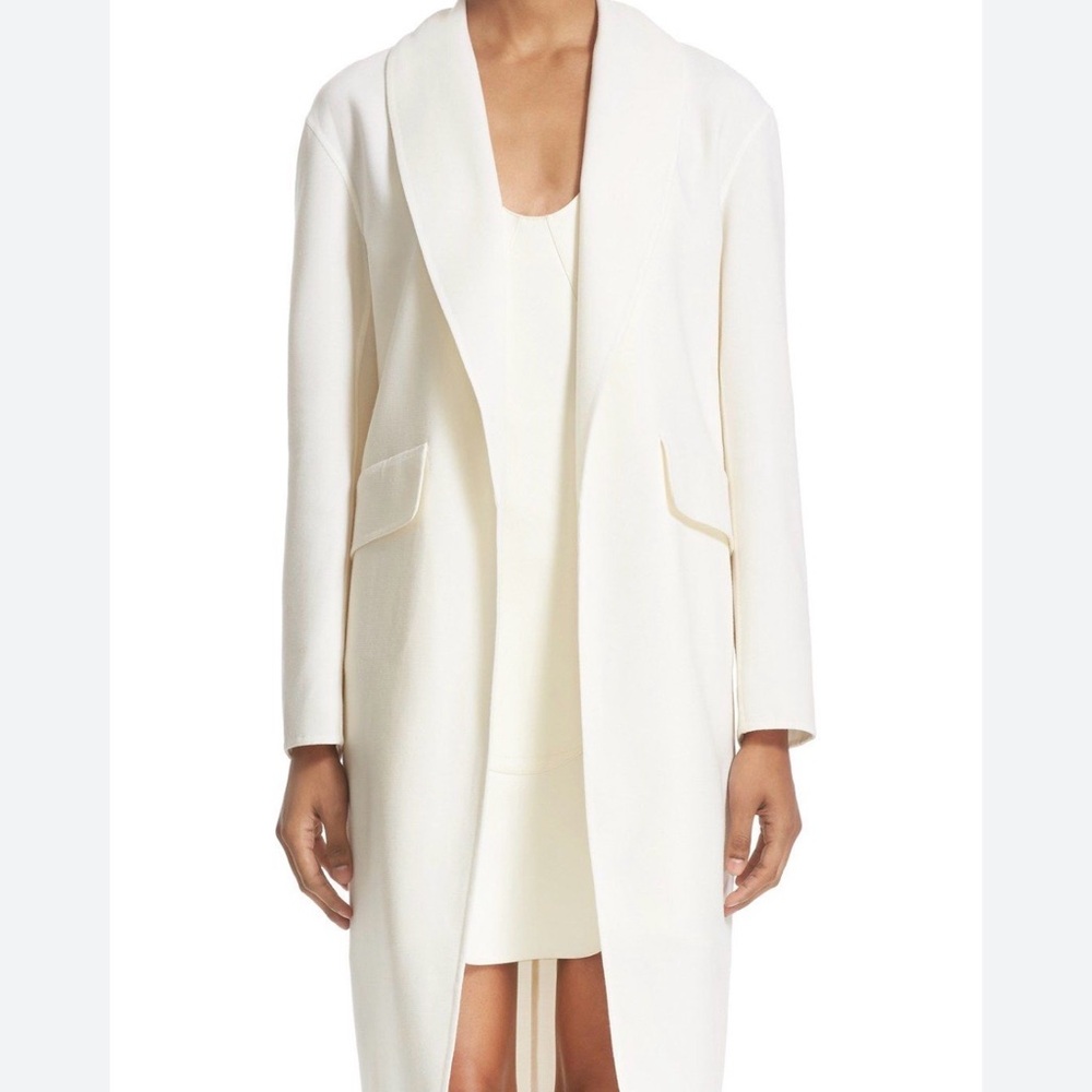 Alexander Wang Cream Open-Front Long Trench Coat